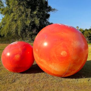 OZIS 40’’ Large Inflatable Sun Planet Balloon with LED Light and Air Pump Hanging Airtight PVC Solar System Balloon for Educational Institution/Planetarium/ChurchStore Decoration