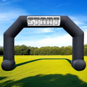 OZIS 20Ft Start Finish Line Inflatable Arch with Built-in Blower, Hexagon Inflatable Archway for Outdoor Impactful Race Advertising Commerce School Sport (Black)