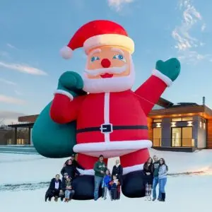 OZIS 33FT Christmas Inflatable Santa Claus with Gift Bag