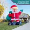 OZIS 20FT Christmas Inflatable Santa Claus Holding Gift Bag