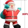 OZIS 20FT Christmas Inflatable Santa Claus Holding Gift Bag