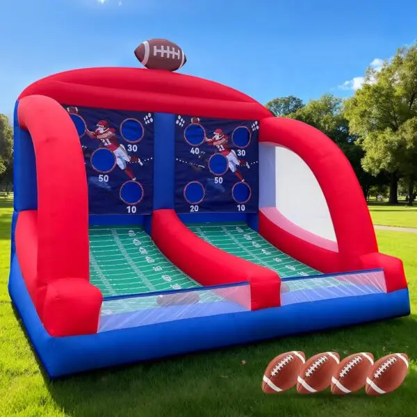 OZIS Inflatable Football Toss Game with 4 Balls