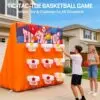 OZIS 9-Hoop Inflatable Basketball Game with Tic-Tac-Toe